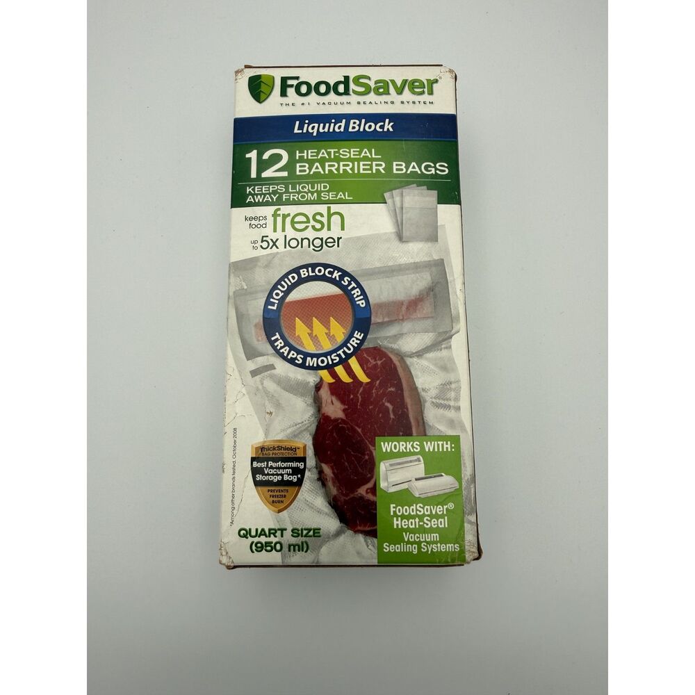 Food Saver 1-Quart Liquid Block Vacuum Seal Bags 12-Count New-A1